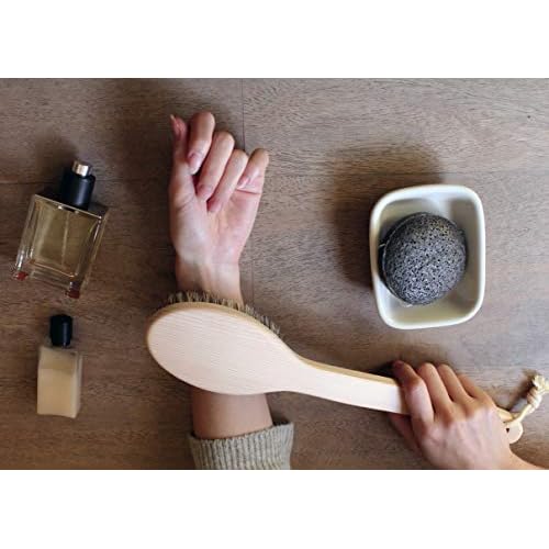 Japanese Body Brush for Bath or Dry Brushing, Exfoliation, Cellulite Treatment, Long Handle, Hard