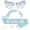 Birthday Girl Sash and Tiara Set with Sunglasses - 3 Pieces