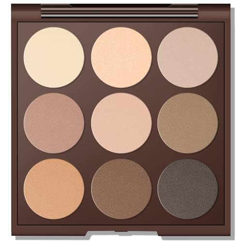 MYSTER ROSEY Nude Eyeshadow Palette - 9 Matte Shades, 12H Waterproof