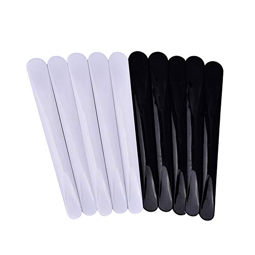 AKOAK 10 Pcs 10.8cm Mask Stick Makeup Spatula DIY Plastic Mask Stirring Spatula Makeup Tool (Black)