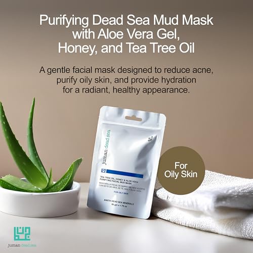 Juman Tea Tree Face Mask | Ideal for Oily Skin & Acne | Purifying Dead Sea Mask | Purify and Hydrates | Face Mask for Oily and Acne Prone Skin | SLS & Paraben Free | 50g (Pack of 1)