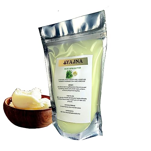 Yajna Organic Raw Aloe Vera Butter - 100% Pure Skin Moisturizer 4 OZ