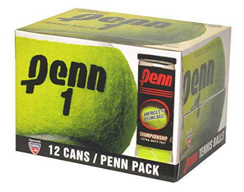 Penn Championship Tennis Balls - Extra Duty Felt Pressurized Tennis Balls 3 Count(Pack of 12)