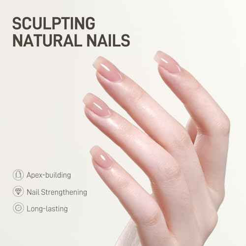 GAOY Gel Top Coat, Builder Gel and Base Coat Set, 16ml 3 Pcs Clear Glossy No Wipe Combination for Long Lasting UV Light Cure Nail Art DIY