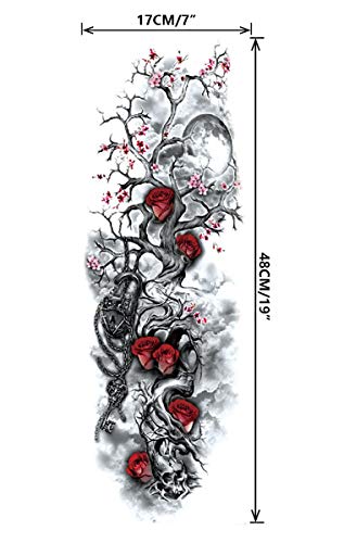 Pinone Full Arm Temporary Tattoo Stickers - 12 Sheets