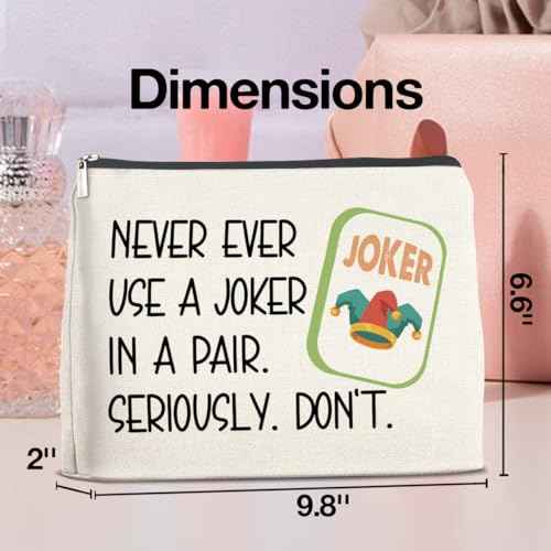 Funny Makeup Bag Mahjong Gifts for Women, Mahjong Lover Gifts Cosmetic Bag Zipper Makeup Pouch