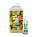 FAITH IN NATURE Natural Body Wash & Refill Bottle Set - Vegan & Cruelty Free, No SLS or Parabens - Bundle, Grapefruit & Orange