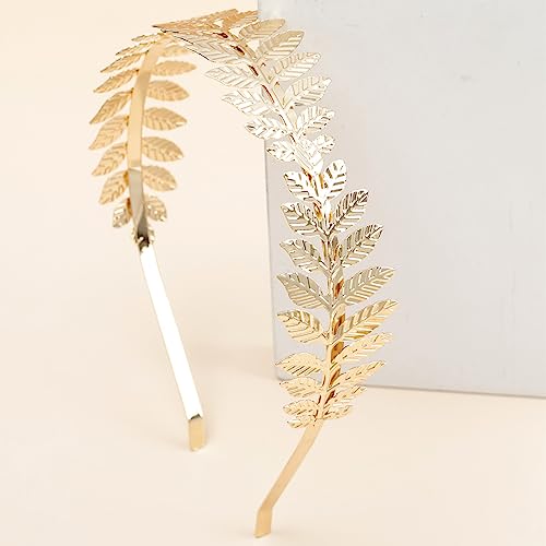 Gold Leaf Branch Bridal Hair Crown Headband