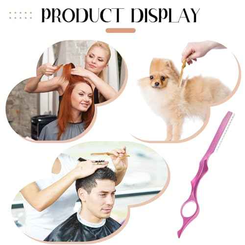 Mudder 11 Pcs Hair Razors for Cutting Hair Thinning Styling Feather Razors Kit with Replacement Stainless Steel Cutting Tool for Salon Home Use(Pink)