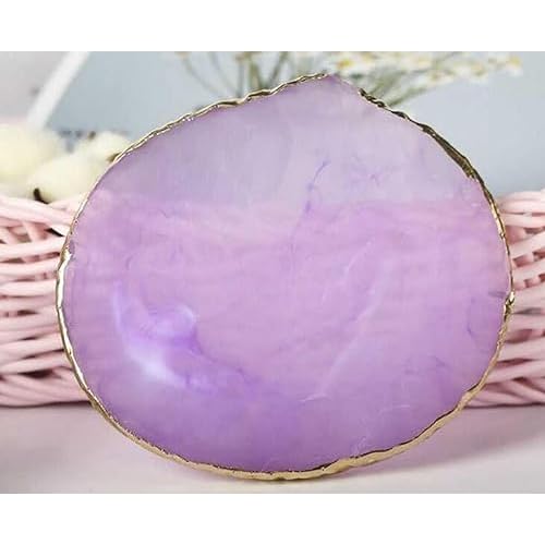 2 Pcs Resin Nail Palette Nail Polish Palette Nail Art Palette with Stainless Stirring Rod (Gray and Purple)