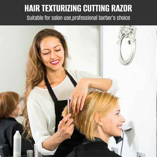 Hair Razors for Cutting Hair, Professional Hair Styling Texturizing Razor, Stainless Steel Hair Thinning Razor Kit with 10 Replacement Blades, Premium Hair Cutting Tool for Salon and Home