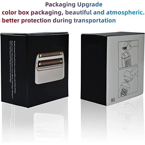 Professional Replacement Foil and Cutters for BaBylissPRO Barberology Double Foil Shaver, Compatible with BaBylissPRO Barberology FXFS2 Shaver (2 gold)