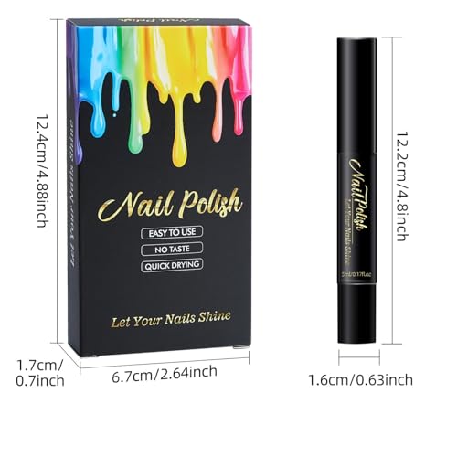 Quick Dry Water-Based Nail Polish Pen Set - 4 Color DIY Nail Art Kit