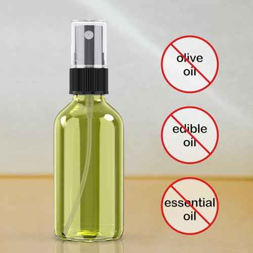 Wedama 2 oz Mini Glass Spray Bottles, Empty Small Spray Bottles with Funnel Dropper, Fine Mist for Hair, Travel, Plants, Cleaning Solutions and Skin Care (4 Pack Olive Green)
