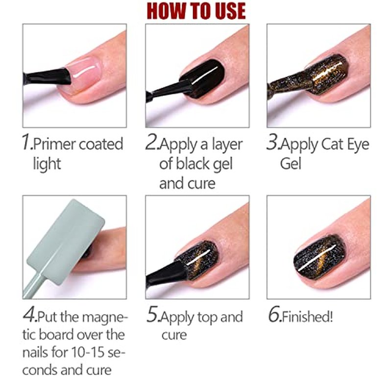 10-Piece Cat Eye Nail Magnet Set with Double-Headed Tools