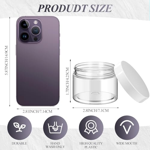 6-Pack 3 oz Clear Plastic Jars with Lids – Airtight & Leakproof