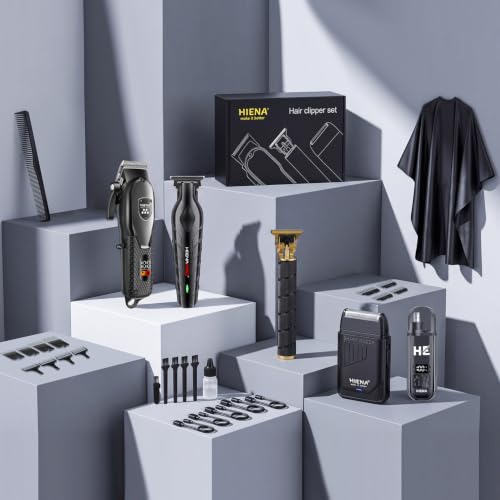Professional Cordless Hair Clippers & Trimmer Kit for Men, Beard & Nose Grooming