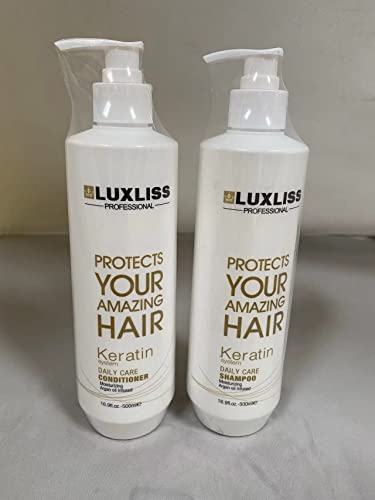 Luxliss Keratin Shampoo & Conditioner Set, Anti-Frizz, 16 Fl Oz
