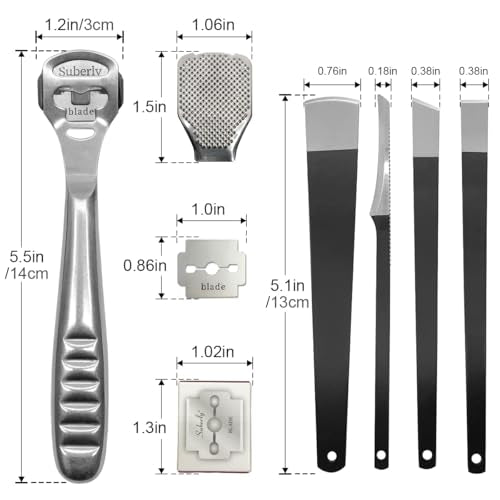Callus Shaver & Pedicure Tool Kit - 36 Piece Stainless Steel Foot File Set