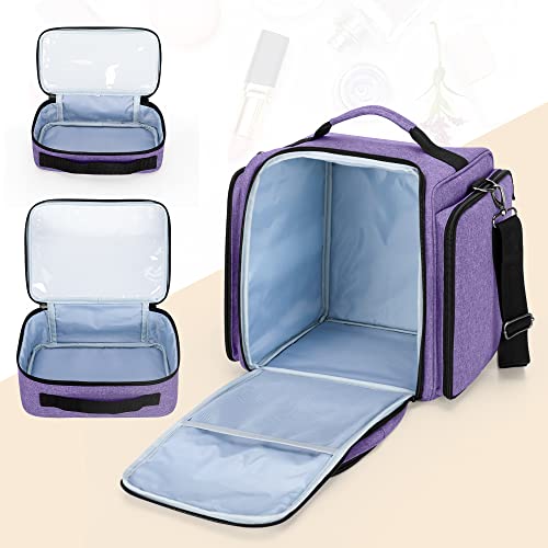 BAFASO Makeup Bag with 4 Removable Pouches, Purple
