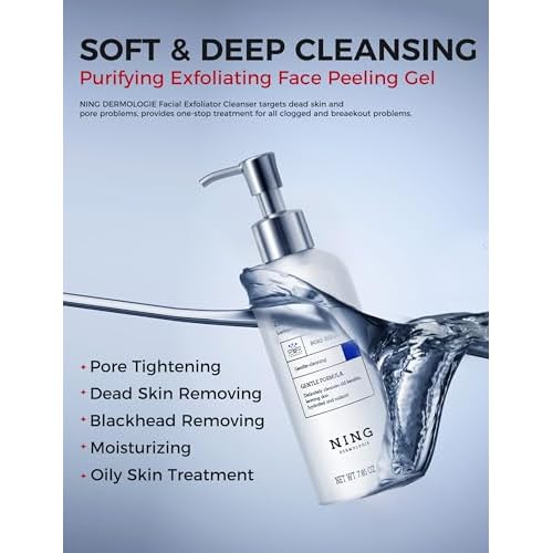 Exfoliating Face Scrub: Gentle Face Exfoliator Peeling Gel with PHA & AHA, Niacinamide - Chemical Exfoliant Peel Shot for Dead Skin Cells, Blackheads, Sebum Control & Pores Care 7.05OZ