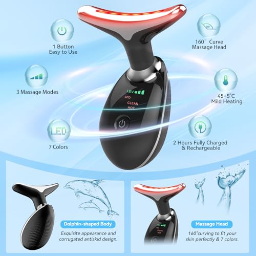 7-Color Face and Neck Massager with 3 Massage Modes