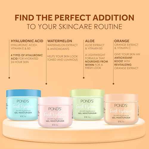 POND'S Orange Extract & Vitamin C Gel Face Moisturizer For Renewed and Luminous Skin, 3.4 oz