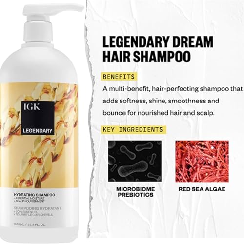 IGK Legendary Dream Hair Shampoo & Conditioner Set - 8 oz Hydrating Duo