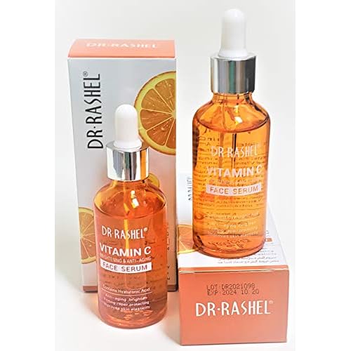 Dr Rashel Vitamin C Face Serum | Hyaluronic Acid , Firming and Anti Aging ( Pack of 2 ) + 1 Pair of Collagen Crystal Eye Mask