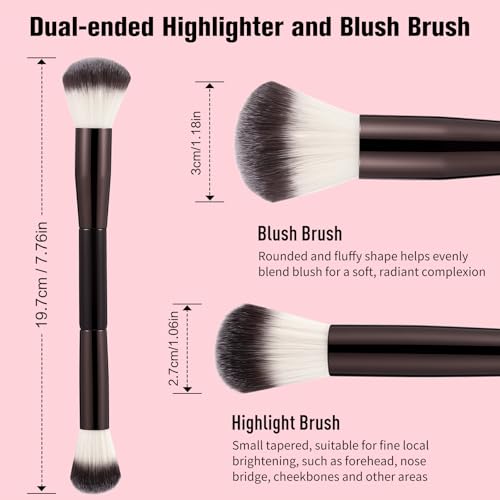 16 Color Contour Palette Makeup with 2 Brushes - Blush Highlighter Bronzer All-in-One Makeup Palette Contour Set - Face Cosmetics Gift, Holiday Beauty for Women (SET2)