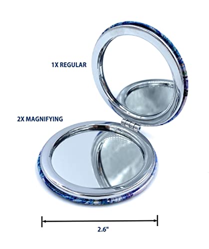 Van Gogh Irises Pocket Mirror for Women - Compact Travel Makeup Mirror with 2x Magnification - Artistic Gift