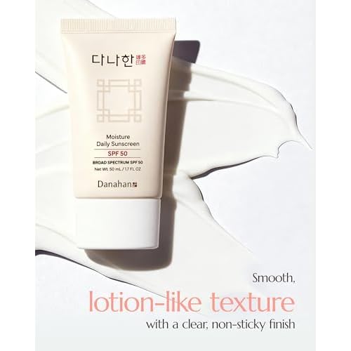 Moisture Daily Sunscreen SPF 50 Broad Spectrum ? No White Cast, Lightweight Korean Face Sunscreen | Hybrid UV Protection with Ginseng & Niacinamide, 1.7 oz