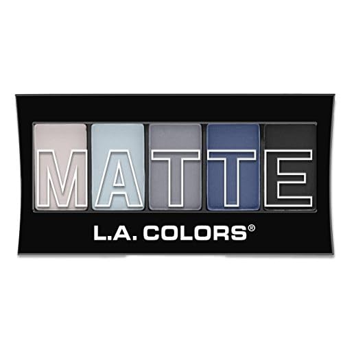 L.A. COLORS 5 Color Matte Eyeshadow Palette, Blue Denim CEM474 (Pack of 5)