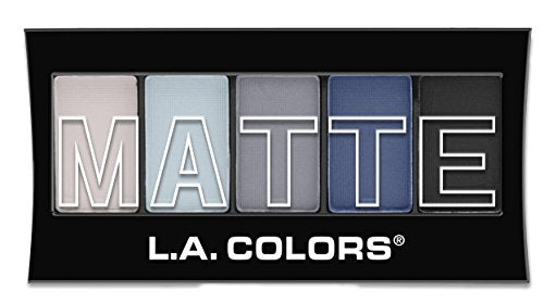 L.A. COLORS 5 Color Matte Eyeshadow Palette Blue Denim