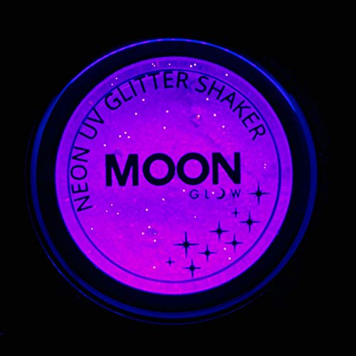 Moon Glow - Blacklight Neon UV Glitter Shaker 5g / 0.18oz Purple ? Glows Brightly Under Blacklights/UV Lighting!