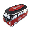 BRISA VW Collection - Volkswagen Neoprene Universal Makeup Cosmetics Toiletry Travel Pharmacy Bag in T1 Bus Design (Red/Black) (Small (9.1 x 4.3 x 3.1 inches))