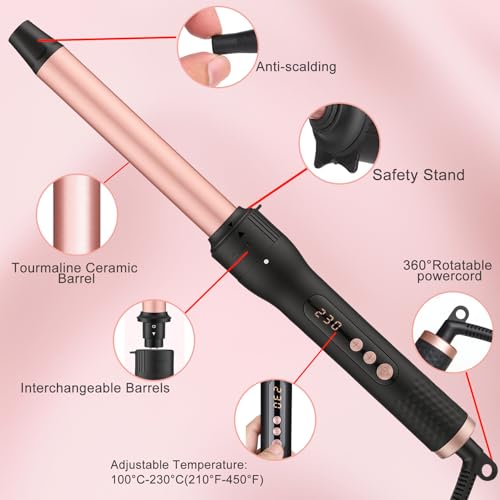 3-in-1 Curling Iron Set with Interchangeable Ceramic Barrels