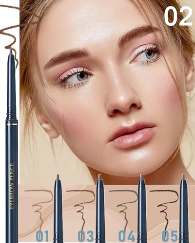 12-Piece Eyebrow Pencil Set with Dual-End Brush, Waterproof