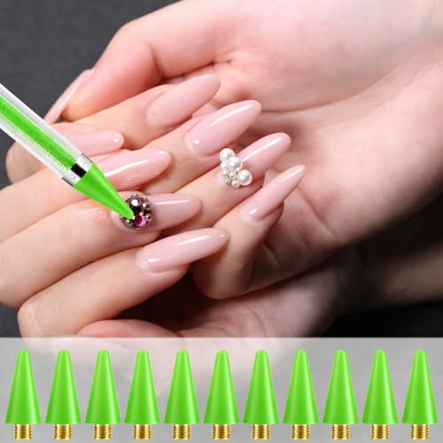 18PCS Rhinestone Picker Wax Replacement Tips for Nail Art