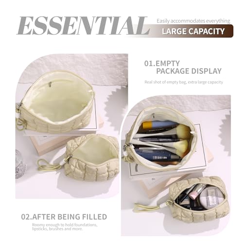 Richeart Checkered Makeup Bag - Travel Toiletry Pouch for Women
