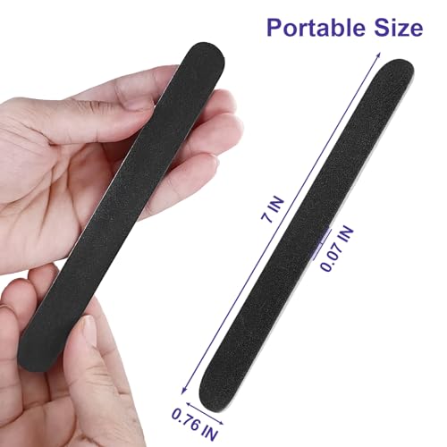 24 Pack Wooden Nail Files with 100/180 Grit for Natural Nails - Manicure Tool Set