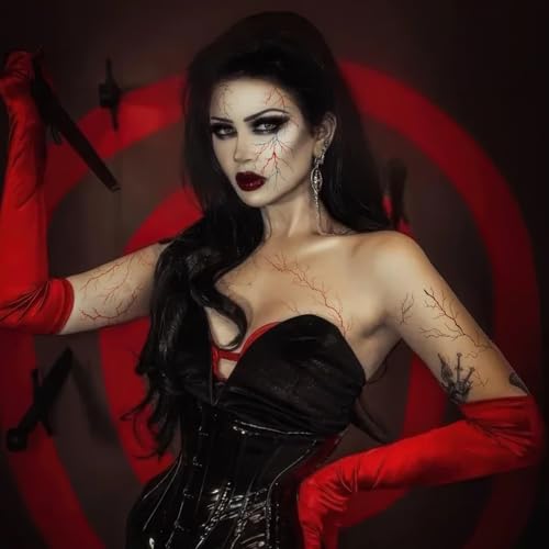 6 Sheets Halloween Temporary Tattoos Blood Vessel Scars