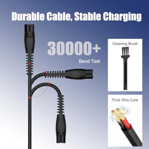 5V USB Charger Cable Compatible with for Philips Norelco One Blade 360 Newer Model QP2834 QP2724 MG9525 MG9510 QP1324 QP1424 QP1924 QP4530 One Blade Series Electric Shaver Razor, Brush+2-Pack