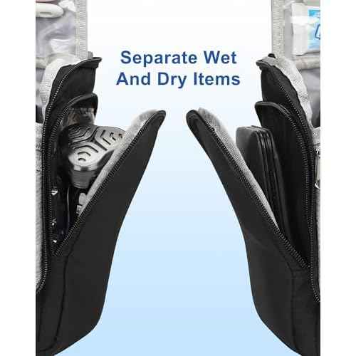 Relavel Hanging Toiletry Bag for Men and Women, Travel Toiletries Bag Water-resistant Large Makeup Cosmetic Organizer Storage, Shaving Dopp Kit Shower Bathroom Hygiene Bags, Carry-on Travel Essentials