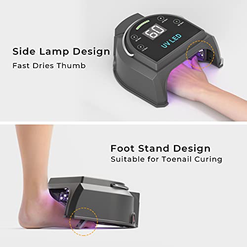 80W UV LED Nail Lamp with Rechargeable Battery
