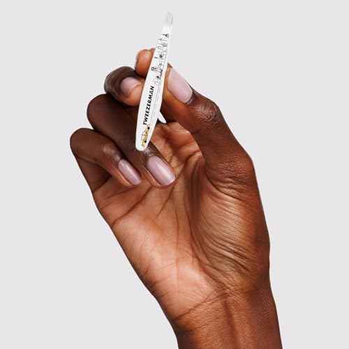 Tweezerman NYC Mini Slant Tweezer - Tweezers for Eyebrows, Travel Tweezers for Eyebrows, Facial Hair