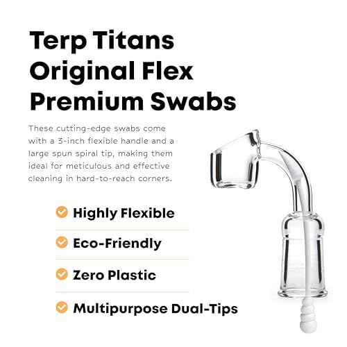TerpTitans Original Flex ? Flexible Cotton Swabs, 400 Count ? Spiral Tip For Max Absorption and Fine Point Tips For Tight Spaces | Zero Plastic Packaging | 2-Pack