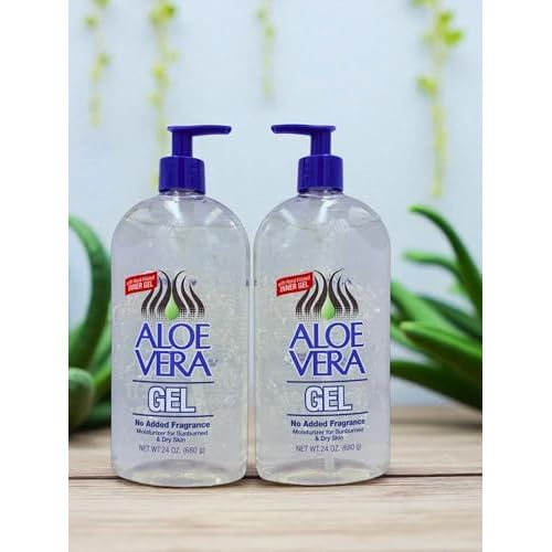 Aloe Vera Gel (24 oz) pack 2 ? Pure, Stabilized Aloe Vera Gel for Face, Hair & Body ? Soothing Sunburn Relief, Hydration & Skin Repair ? No Added Colors or Fragrances.