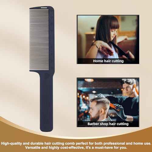 PERFEHAIR 2-Pack Professional Barber Clipper Comb for Fade Blending Flat Top Haircuts 9.4 Inch Carbon Fiber Anti-Static Heat Resistant Durable Hair Cutting Comb for Men & Women