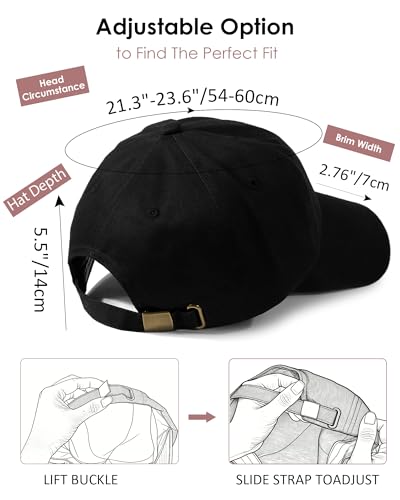 Women's Unstructured Baseball Cap with Satin Lining - Adjustable Vintage Dad Hat
